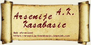 Arsenije Kasabašić vizit kartica